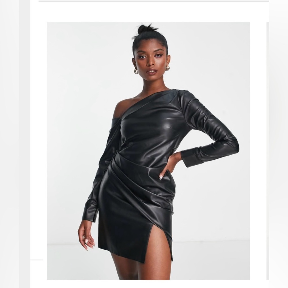 ASOS Design Off Shoulder Black Mini Dress